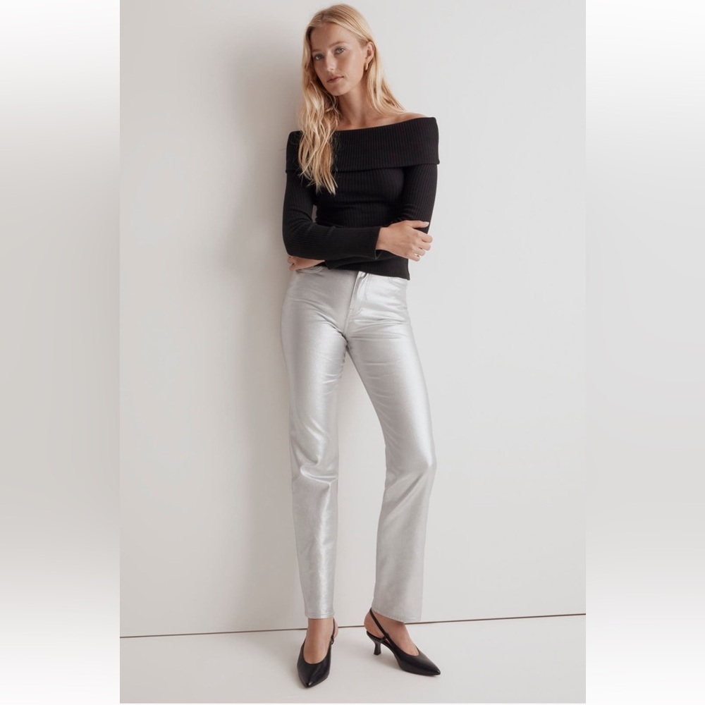 Madewell Metallic Straight Jeans
